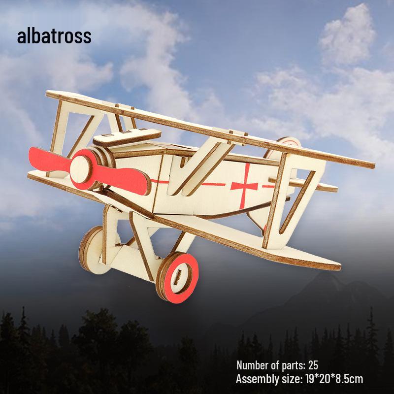 Wooden 3D Airplane Puzzle Educational DIY Toy for Children
