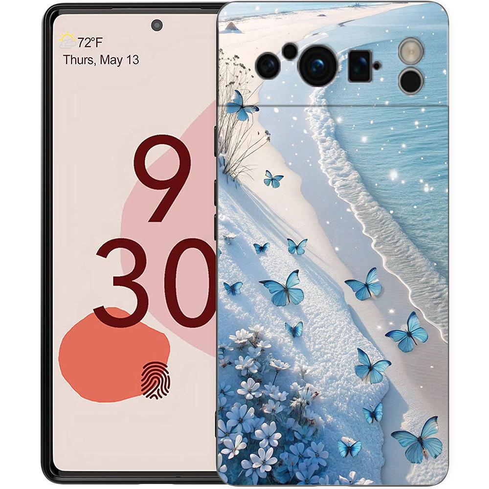 

Blue Butterfly Ocean Waves For Google Pixel 8 Pro Phone Case Pixel 9 Pro XL TPU Case Pixel 8 Pro 8A 7A 7 6A 6 Pro Soft Cover Pixel 6A