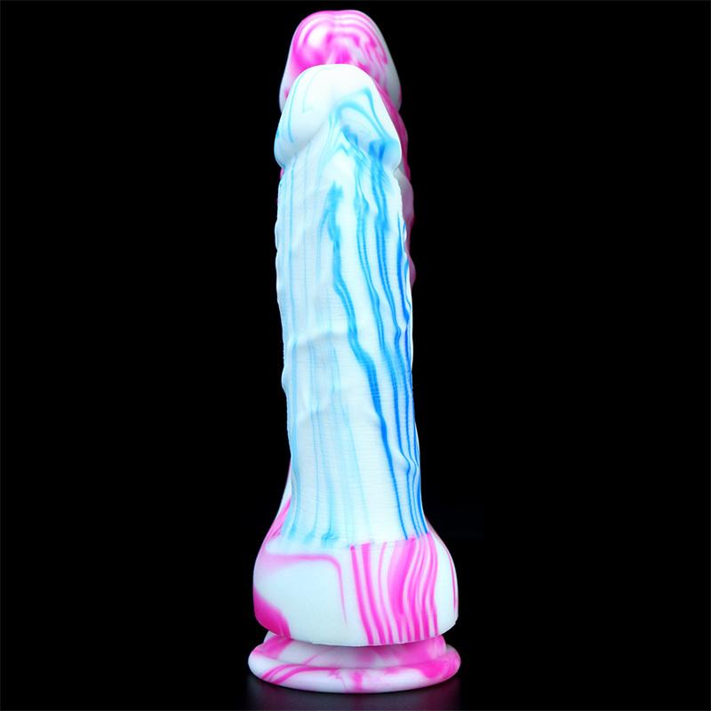 Two-pronged Mixed Color Silicone Double-headed Penis Size Fake Penis Female Anal Plug Masturbation Device Adult Products
