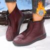 Fashion Women's Winter Ankle Boots Flat Non-Slip Warm Comfortable Front Zipper Mother's Fashion Footwear