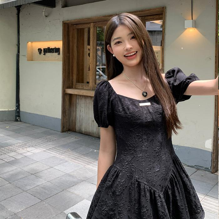 

Pure desire wind white coffee break spice girl lace doll dress princess fluffy dress short skirt French fairy skirt summer 2XL чорний