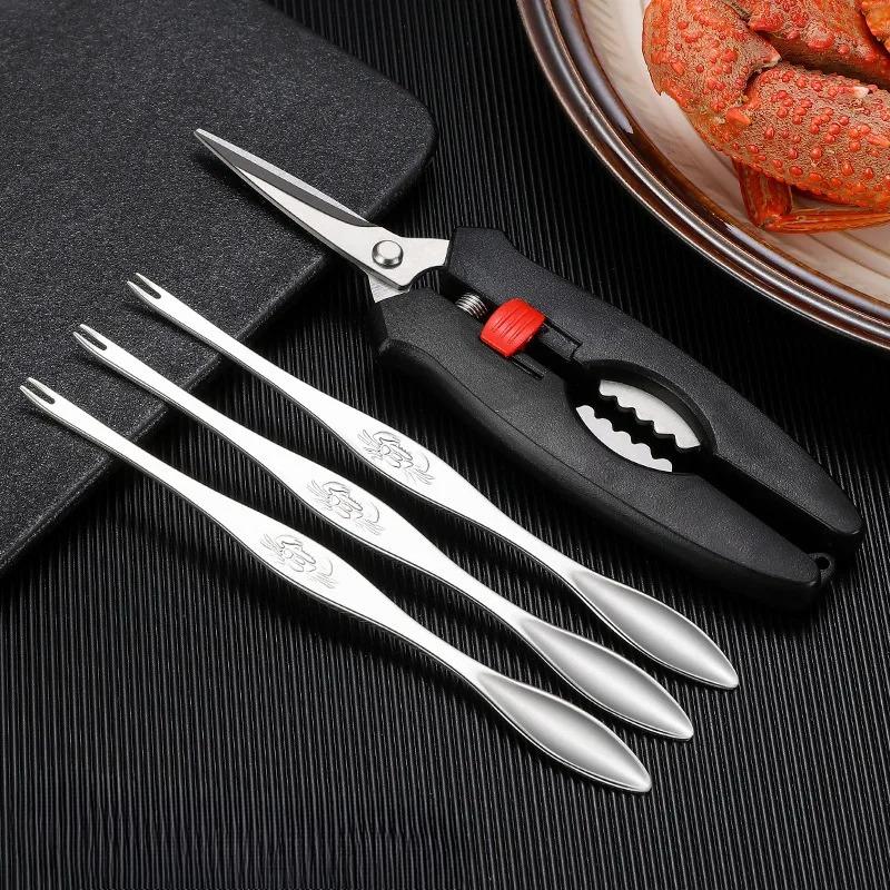 Multifunktionales Meeresfrüchte-Werkzeug Zinklegierung Krallenzangen Krabbennadeln Krabbenscheren Heim-Meeresfrüchte-Werkzeug Gadgets Smarte Restaurant-Accessoires