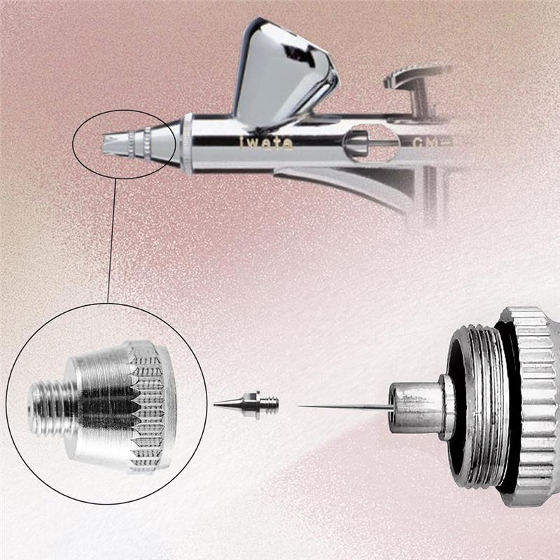 A44Z-21 Pieces Airbrush Nozzle Cap Kit,0.2Mm/0.3Mm/0.5Mm Airbrush Needle Replacement Parts For Airbrush Sprayer Accessories