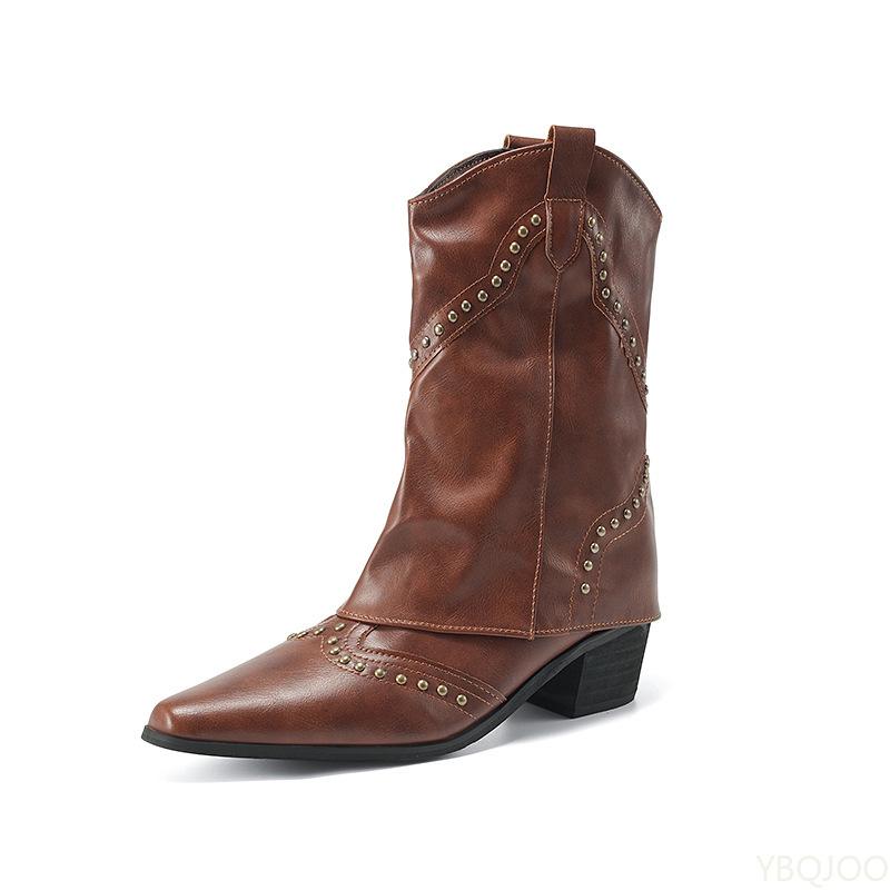 Retro Fashionable Versatile Short Boots Women's Autumn Winter New Pointed Elegant Minimalist Women's Shoes