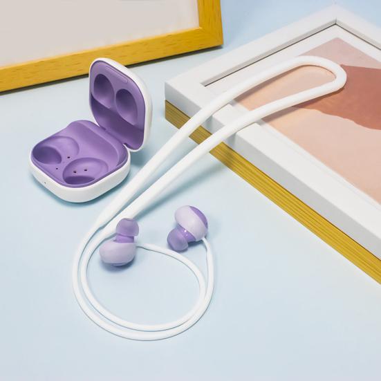 Earphones Neck Rope Silicone Sensory-free Wearing Tangle-free Anti-fall Earbuds Neck Strap for Samsung
