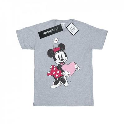 Damen/Damen Minnie Mouse Love Heart Baumwoll-Boyfriend-T-Shirt