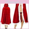 Cozy Dark Red Mrs Santa Claus Fancy Dress Cape With Luxurious White Fur Detailing