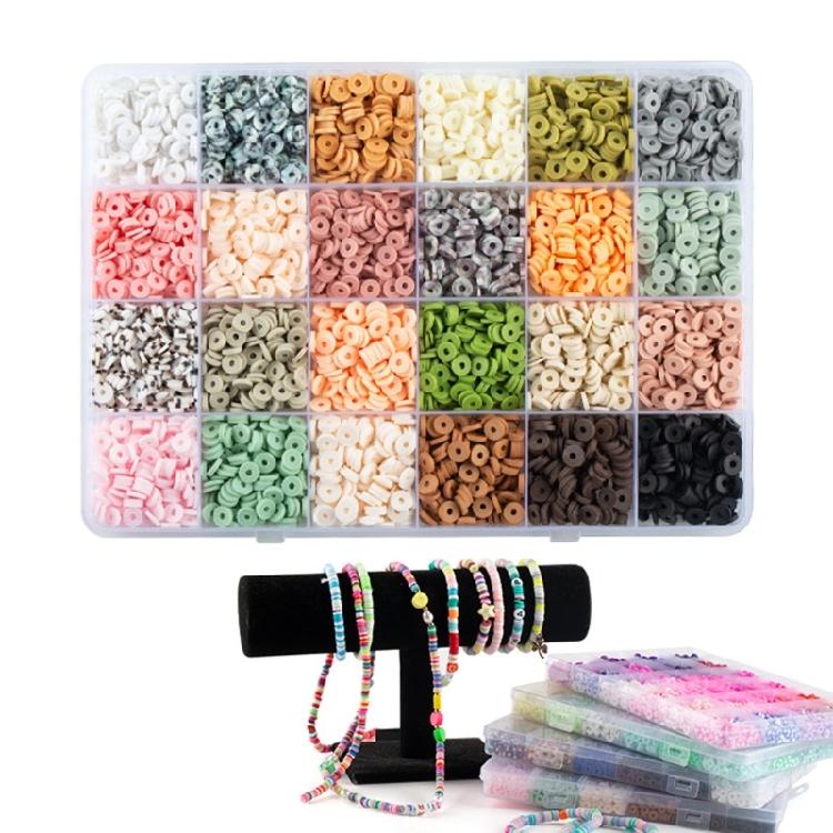 24 Color Clay Beads for Jewelry Making, DIY Bead Bracelet Necklace Earring