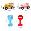 Montessori Wooden Toys Magnetic Small Train DIY Traffic Sign Recognition Vehicle Cognition Car Models Children Educational Toys