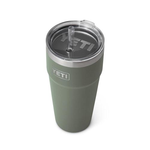YETI Rambler 26 Oz Straw Cup, Vacuum Insulated, Stainless Steel with Straw Lid, Camp Green
