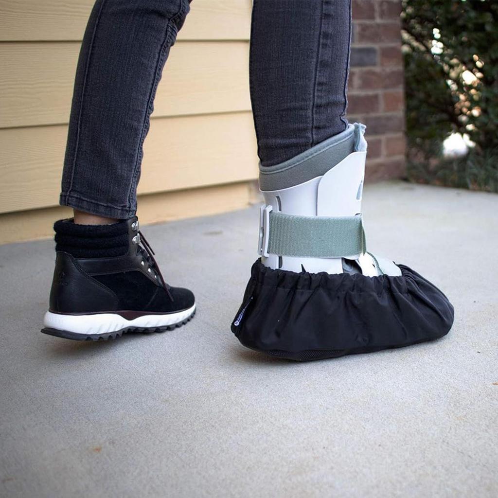 Walking Boot Cover 2Pcs Air Cam Walking Boot Covers Waterproof Non-Slip Shoe Covers  For Broken Foot Ankle Recovery Shoe Covers