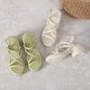 Sandals Women's Platform Spring and Summer New One-word with Open-toe Buckle Thick Heel Small Size 3 Small Women's Sandals