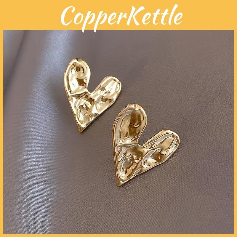 And Simple Elegant Gold Heart Shape Earrings For Women Trendy Jewelry Fashion