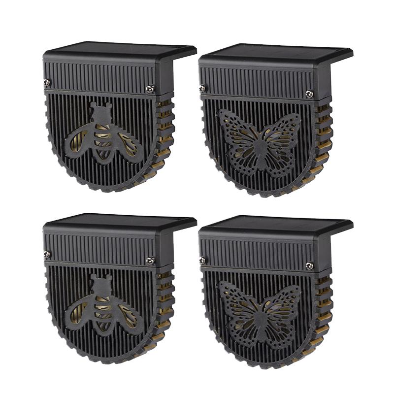 Outdoor Solar Wall Lamp Butterfly Bee Hollow Design Double Sided Courtyard Decoration Waterproof Garden Patio Fence Light