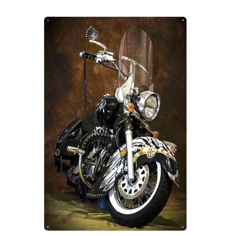 Vintage Motorcycle Tin Sign, Garage Workshop Dacha Decor 20x30cm