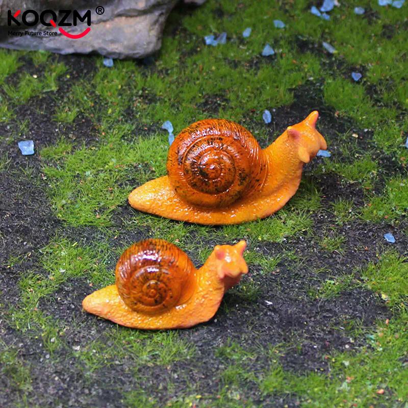 Mikro-Landschaftssimulation Kleine Schnecke Gartendekoration Schneckenornament Schneckenmodell Kunstharzhandwerk Miniaturfigur Heimdeko