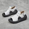 Genuine Leather Roman Sandals Women 2024 Summer New Soft Sole Outwear Women's Wedge Shoes Fashion Casual Designer Shoes Ladies