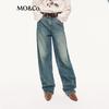 MO&Co. Women's Cotton Scythe Mid-Rise Denim Jeans