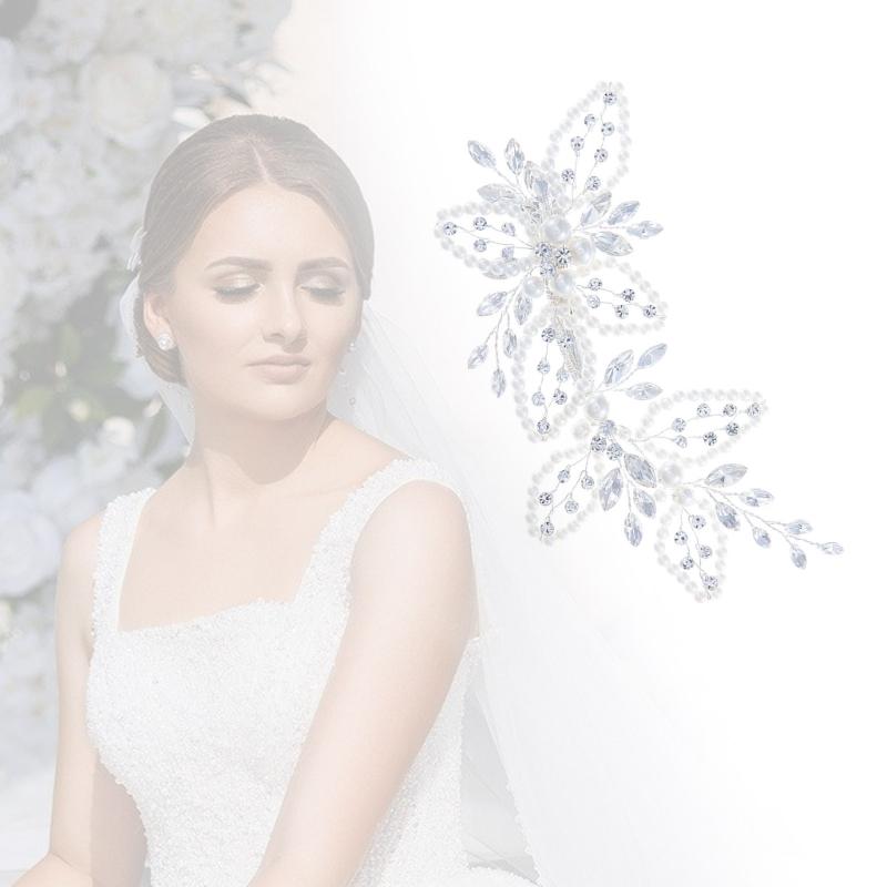 Elegant Rhinestones Pearls Hair Clip For Weddings Parties Formal Event Secure Nonslip Design Crystal Hairpin