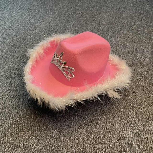 Buy New Western Style Pink Cowboy Hat 