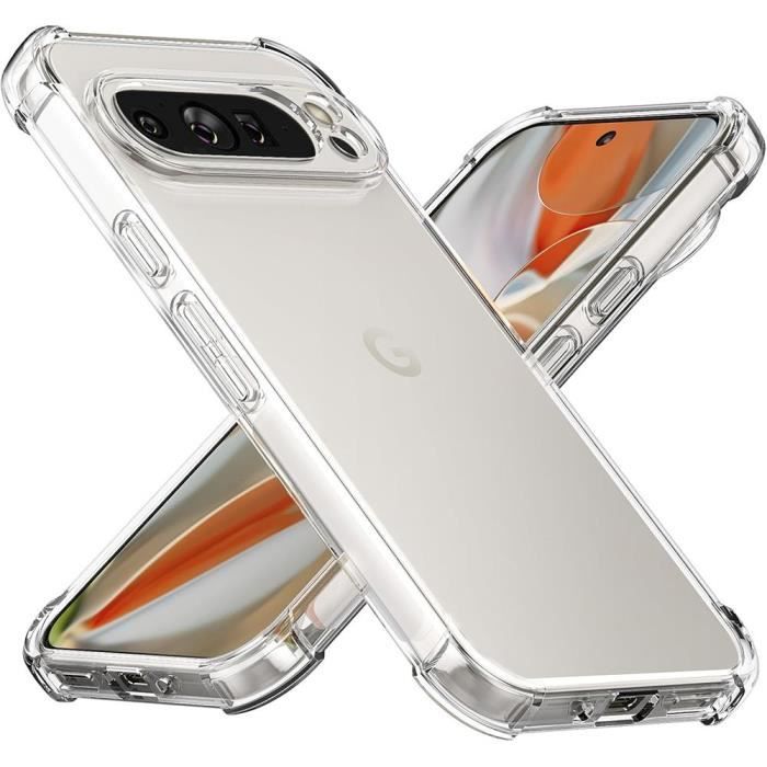 Coque pour Google Pixel 9 Pro XL - Silicone Antichoc Anti Rayures Transparent Slim Coins Renforcés