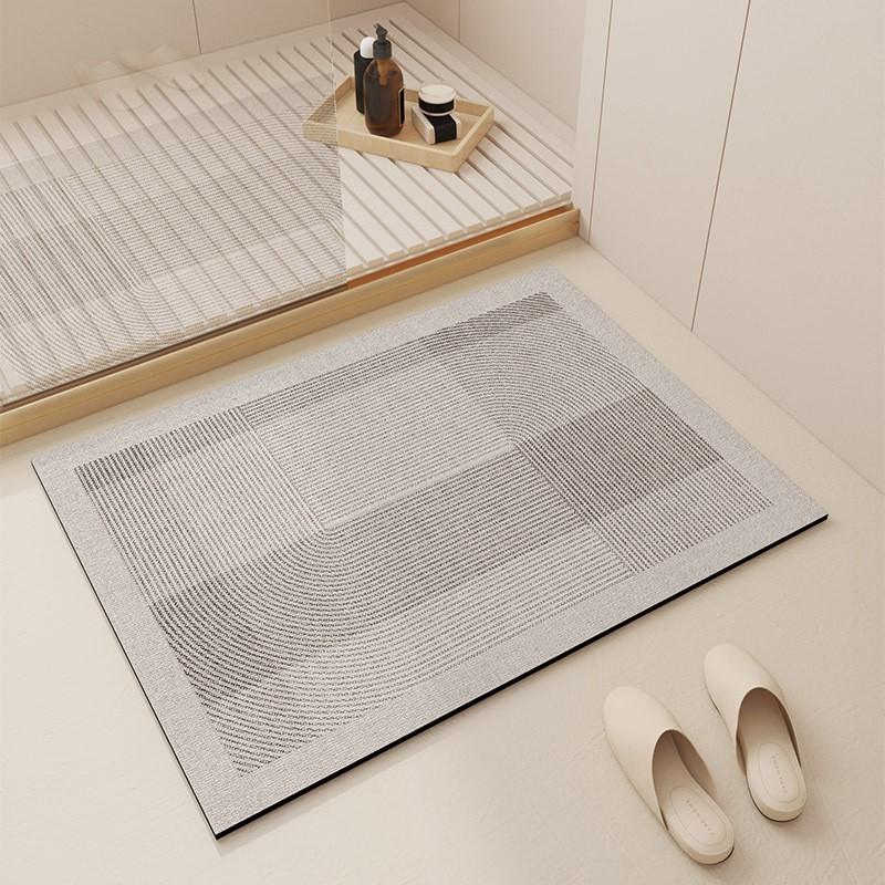 Silica Diatomite Bath Mat Absorbent Fast Drying Non Slip Floor Rug Bathroom Entrance Modern Minimalist
