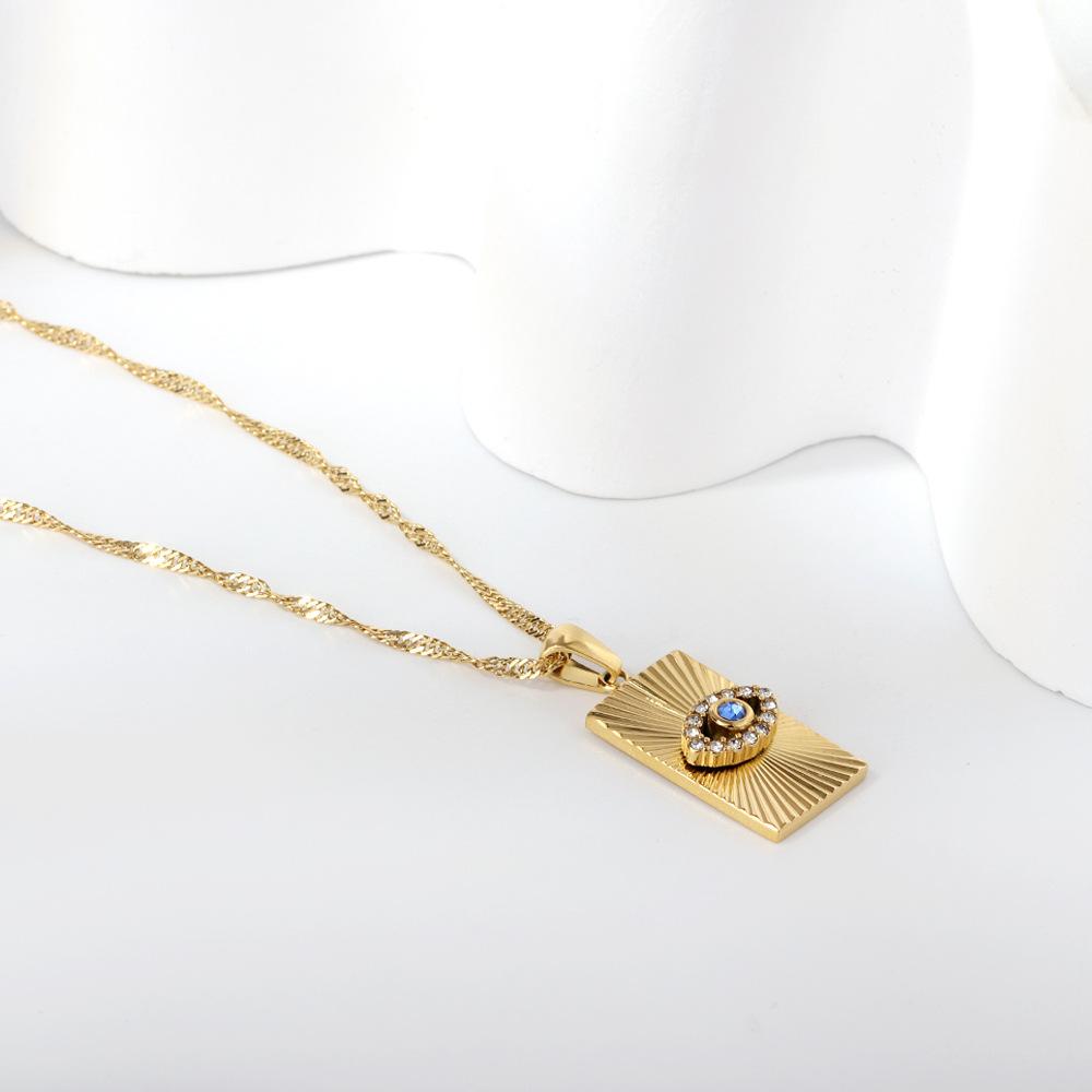 Kleines Design Zirkon Augen Anhänger Halskette Einzigartiger Leichter Luxus Damenschmuck