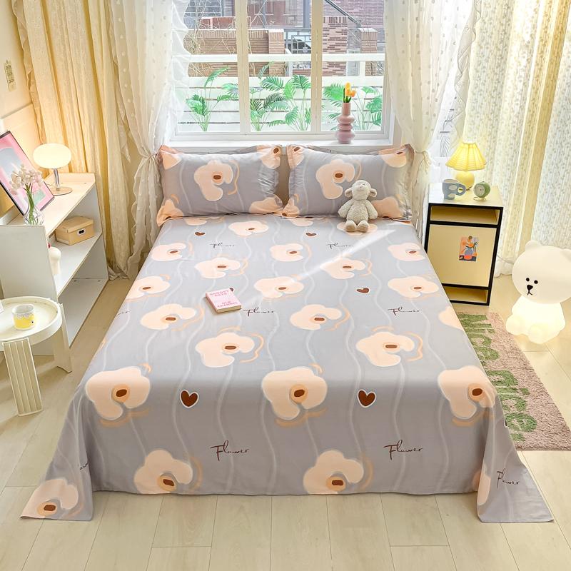 1 Stück Bettlaken aus 100 % Baumwolle im nordischen Stil, bedruckt, Doppel-Top-Kingsize-Bettlaken für Mädchen, Jungen, Kinder, Einzel-, Queen-Size- und Kingsize-Bettwäsche