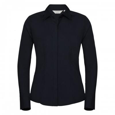 Russell Collection Womens/Ladies Polycotton Slim Long-Sleeved Shirt