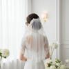 Medium Length Wedding Headpiece Flower Embroidery Marriage Headwear Bridal Veil Summer Honeymoon