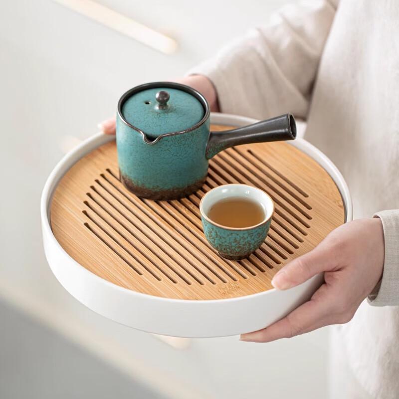 Elegant Round Ceramic Tea Tray