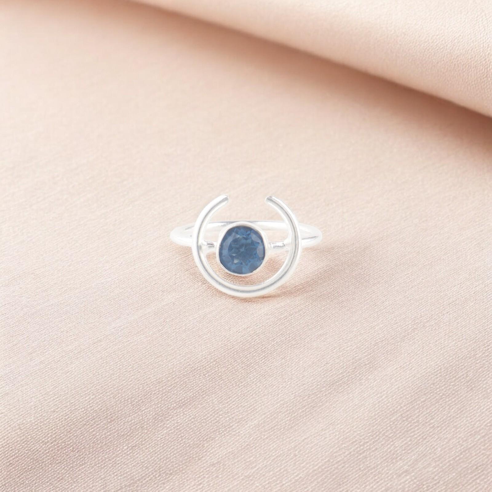 

Натуральный Лондонский голубой топаз драгоценный камень 925 стерлинговое серебро ручной работы кольцо ювелирное изделие RR-54-1 13