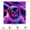 Space Explorer Cat Bath Mat Astronaut Shower Curtain Neon Purple Pink Blue Galaxy Space Decor For Bathroom Perfect Gift Ideas Fo