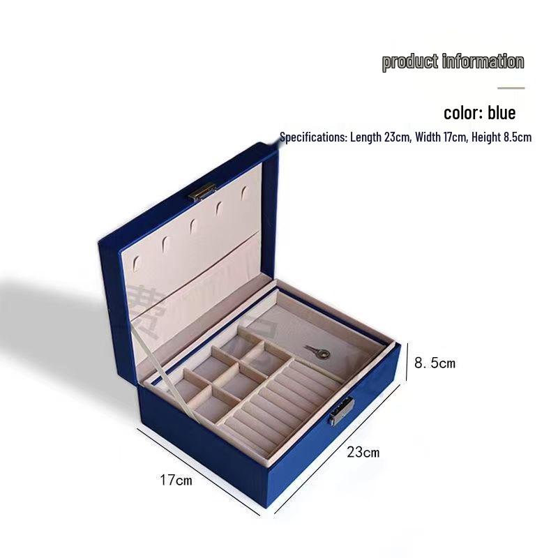 Double-Layer PU Leather Jewelry Box for Earrings, Rings, Necklaces, Bracelets, and Ornaments
