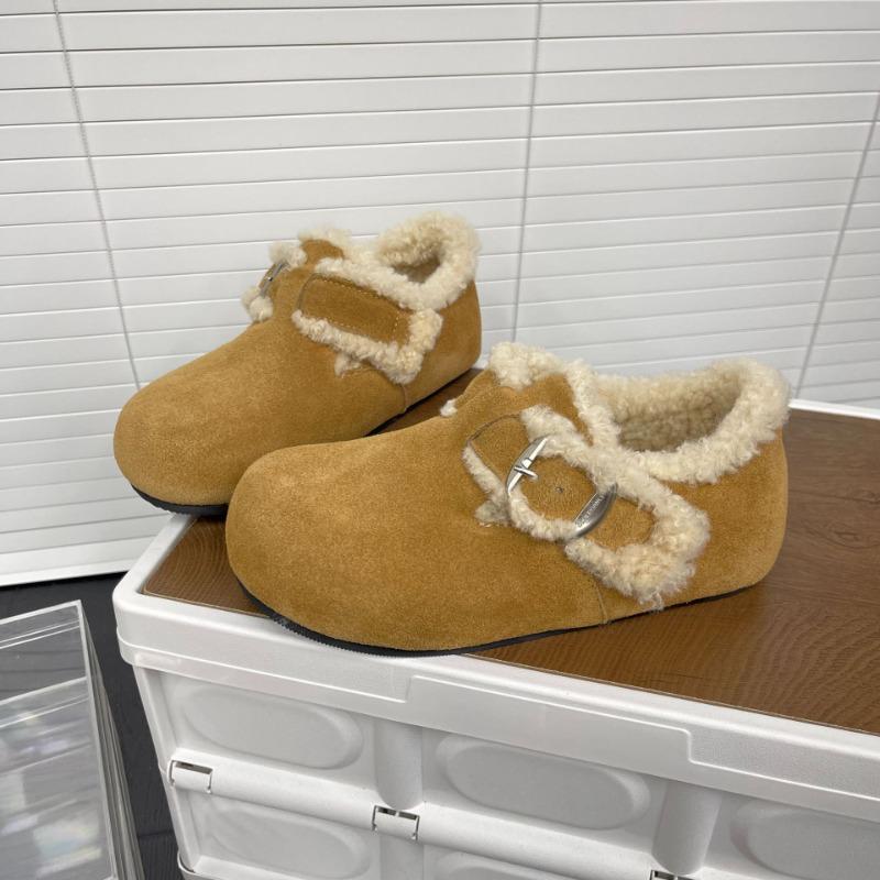 Soft-soled Velvet Warm Two Wear Fluffy Shoes Women's Autumn and Winter New One-pedal Versatile Cotton Shoes