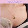 Vintage Geometric Zircon Oval Pendant Necklace With Gold Plating For Women