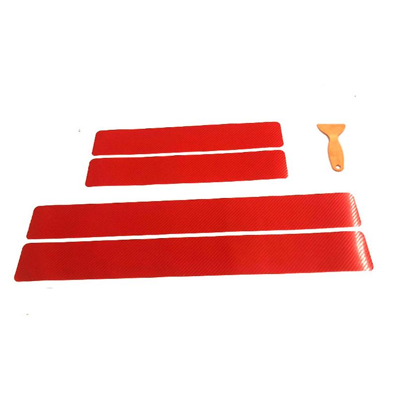 4PCS Car Stickers 4D Carbon Fiber Universal Sill Scuff Anti Scratch 60X7CM Auto Door Sticker Exterior Protection Car Accessories