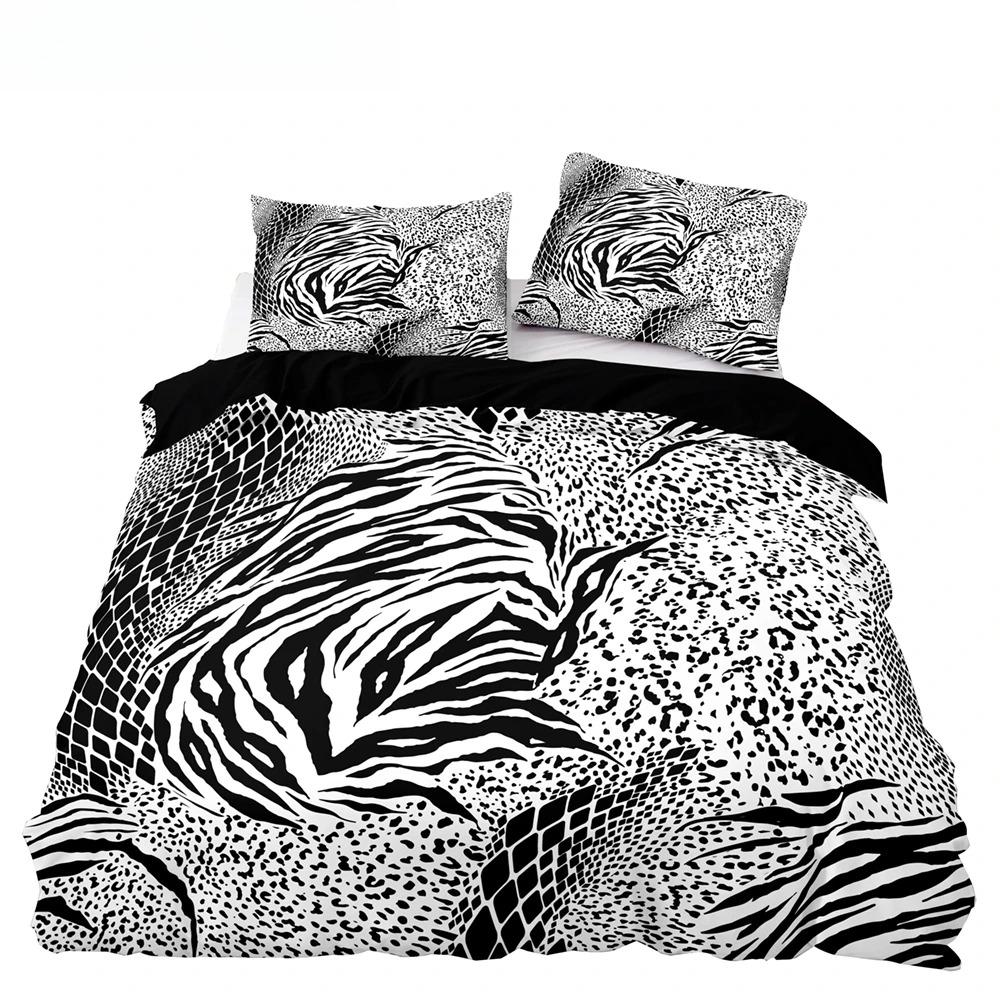 Set Biancheria da Letto Stile Americano Queen Rosa Motivo Leopardo Copripiumino con Federa Singolo Matrimoniale King Piumino Morbido Copriletto