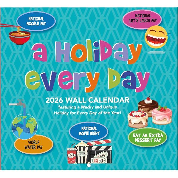 A Holiday Every Day 2026 Full Size Wall Calendar for Planning, Scheduling, and Organizing