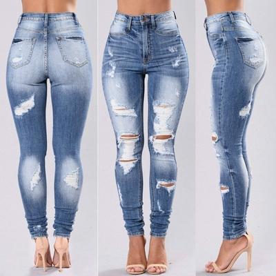 Jeans de Moda para Mujer Pantalones Largos Sueltos Cómodos Elásticos Pantalones de Mezclilla Pantalones de Mujer Elásticos Ajustados Skinny Jeans de Mendigo