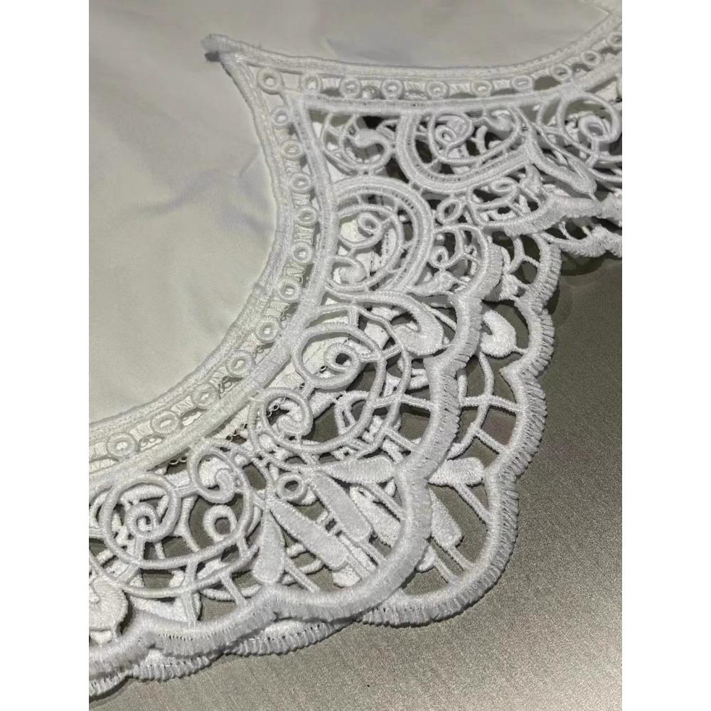 Hollow-out Crochet Solid Color Long-sleeve Blouse for Women with High-end and Elegant Suitable for Both Outerwear and Layering