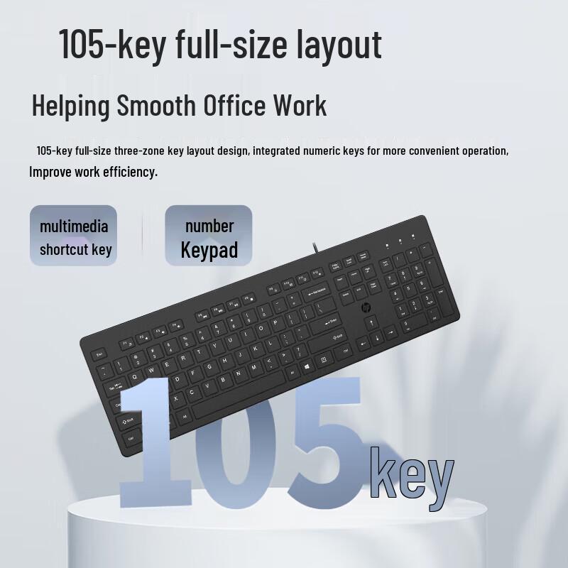 HP Wired Silent Office Keyboard and Mouse Combo