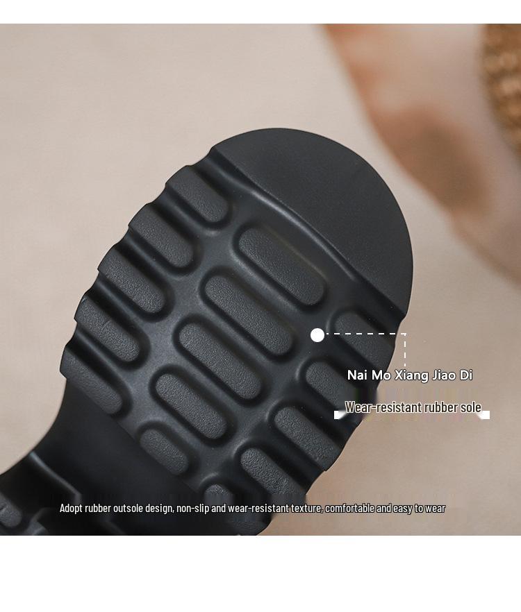 Women's Black Velcro Slip-on Height-Increasing Oxford Loafers, Thick Sole, Autumn 2025.