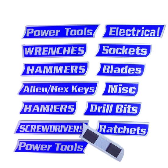 12/14 szt. Magnetyczna Etykieta na Skrzynkę Narzędziową Wielokrotnego Użytku Drukowana 3D Etykieta Organizacyjna na Skrzynię Narzędziową Stalowe Skrzynki Narzędziowe Wózki Szuflady Szafki Marker Etykiety Organizacyjne