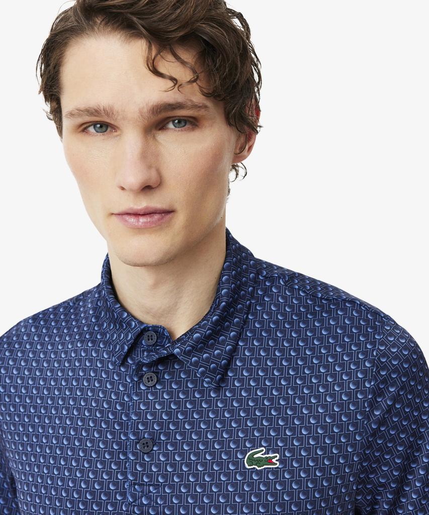 LACOSTE Men'S Golf Aop Short Sleeve Polo Shirt Dh4825-56G 1Ca