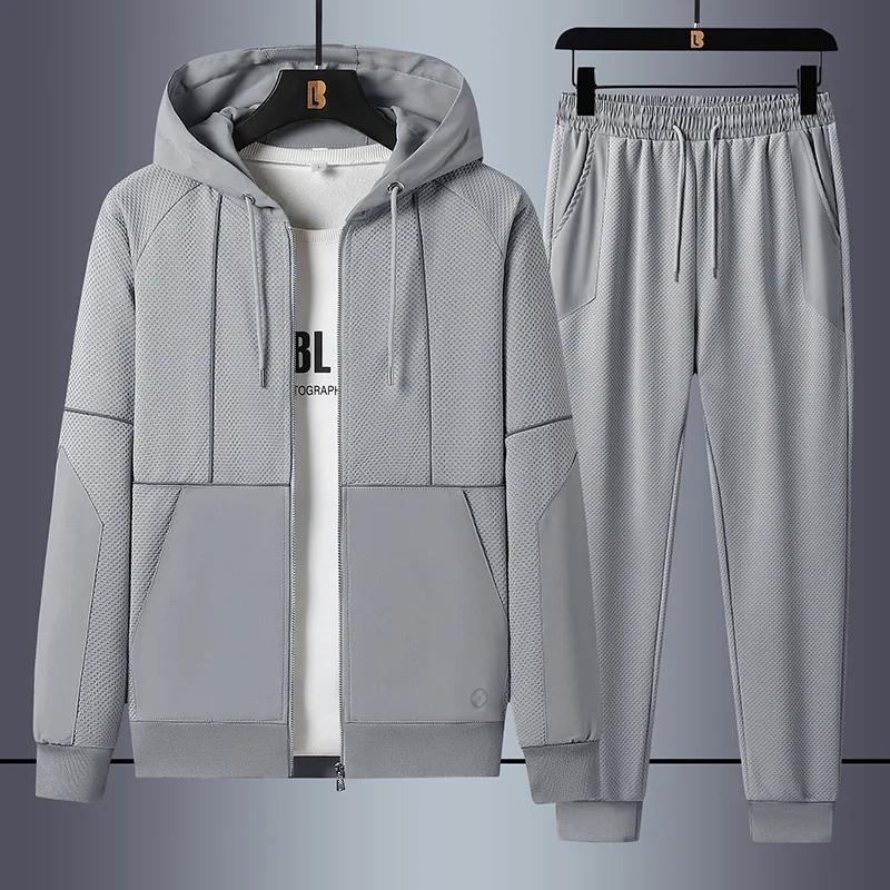 Men Sport Suits Casual Outdoor Zipper Jackets and Sweatpants Jogging Set Male Hoodie Tracksuit Running Mens Clothes