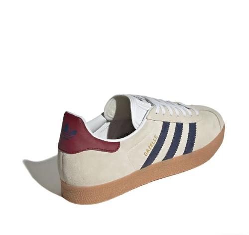 Adidas Gazelle Sneakers Original Shoes Off White/Dark Blue IE0546 Men's Shoes