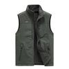 Men's Quick-Dry Multi-pocket Fleece Vest - Oversized, Warm, and Sleeveless for Fishing.