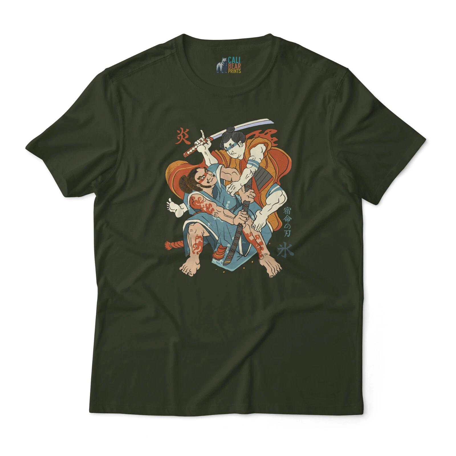 Samurai Battle Ukiyo-e Graphic T shirt – Japanese Art Style 3XL
