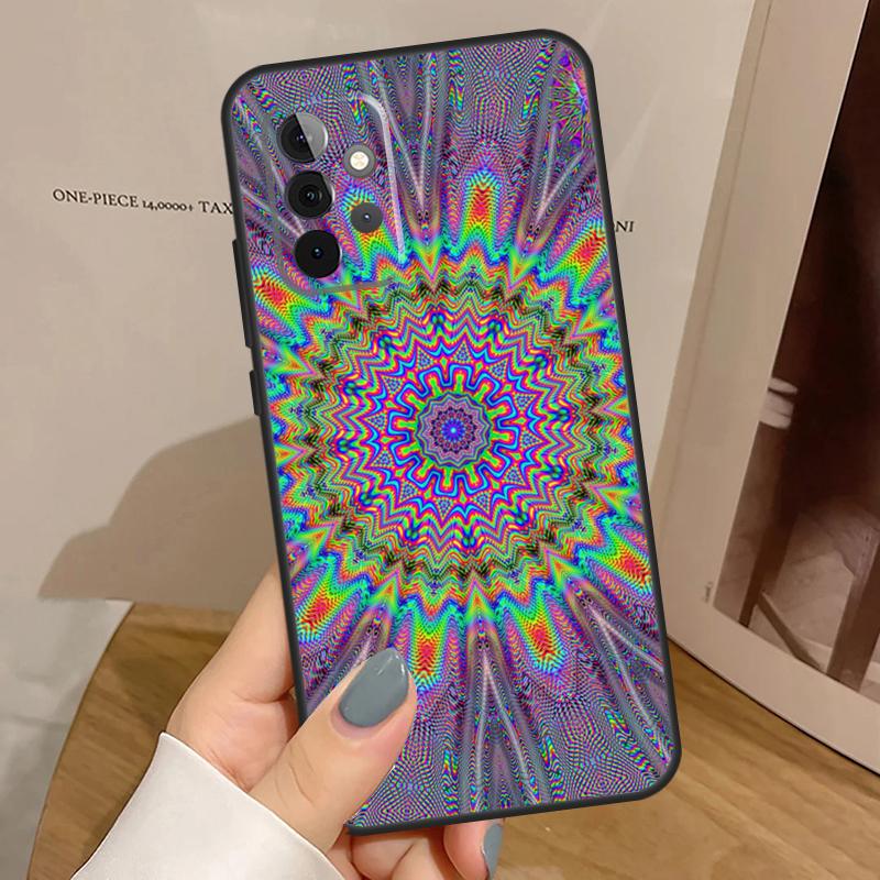 Trippy Tie Dye Floral Mandala Case For Samsung Galaxy A34 A54 A17 A35 A55 A06 A16 A26 A36 A56 A53 A32 A52 A33 A13 A14 A15